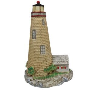 Vintage Aldon Accessories Musical Lighthouse Figurine Porcelain Bisque 1987